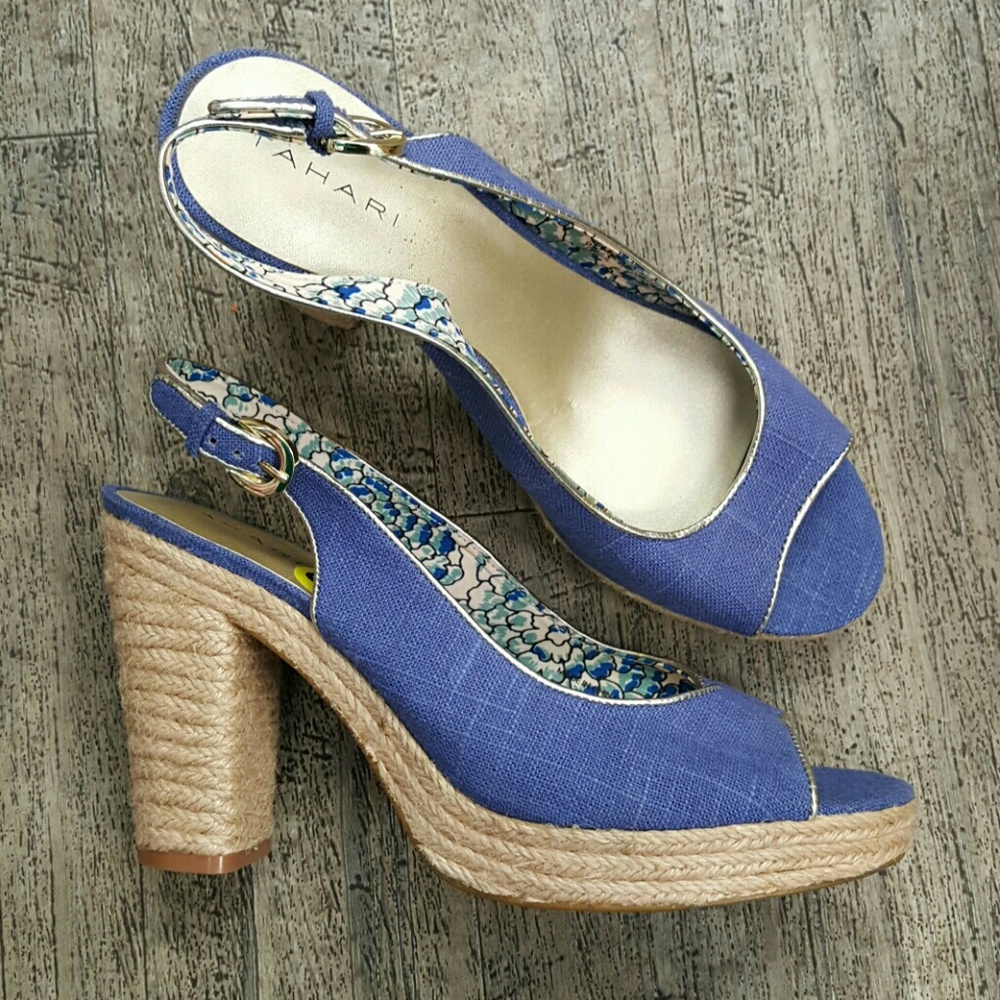 Tahari Blue Espadrille Heels